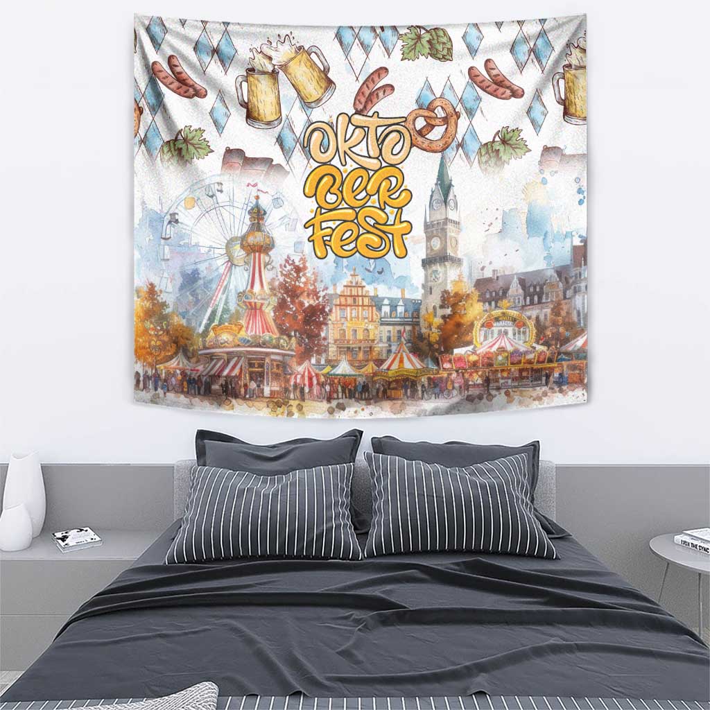 German Oktoberfest Beer Tapestry Heritage Beer Riesenrad Joy - Wonder Print Shop