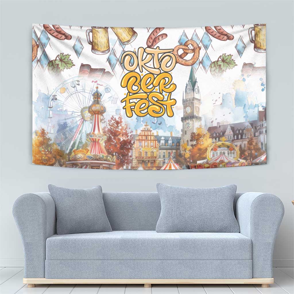 German Oktoberfest Beer Tapestry Heritage Beer Riesenrad Joy - Wonder Print Shop