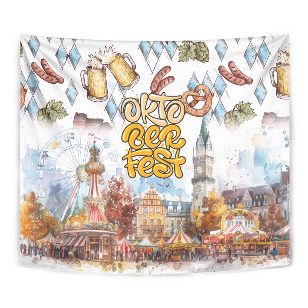 German Oktoberfest Beer Tapestry Heritage Beer Riesenrad Joy - Wonder Print Shop