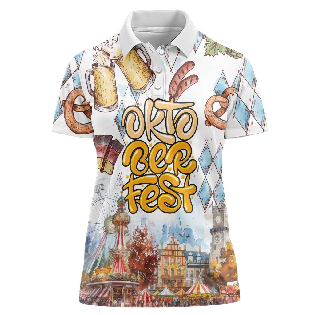 German Oktoberfest Beer Women Polo Shirt Heritage Beer Riesenrad Joy - Wonder Print Shop