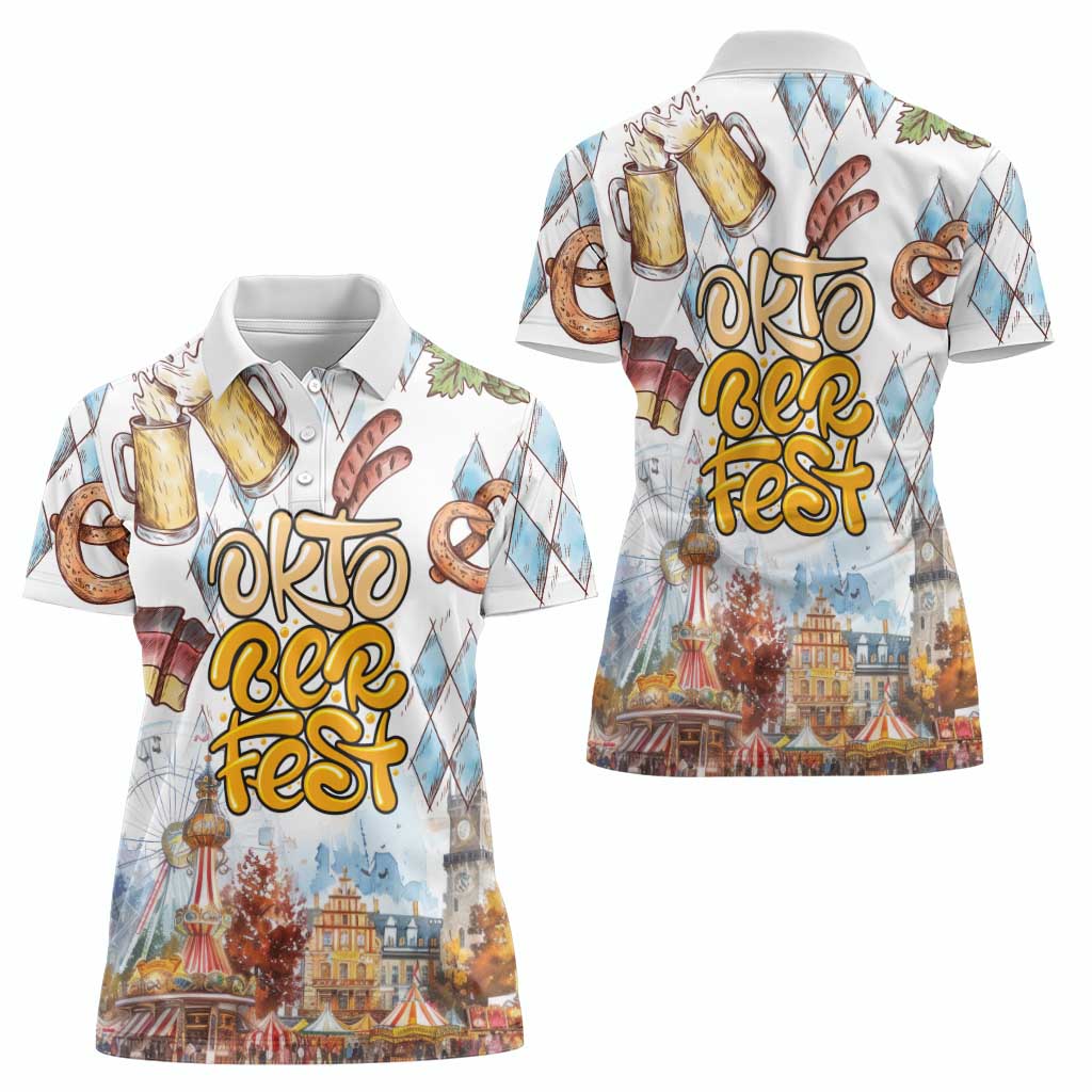 German Oktoberfest Beer Women Polo Shirt Heritage Beer Riesenrad Joy - Wonder Print Shop