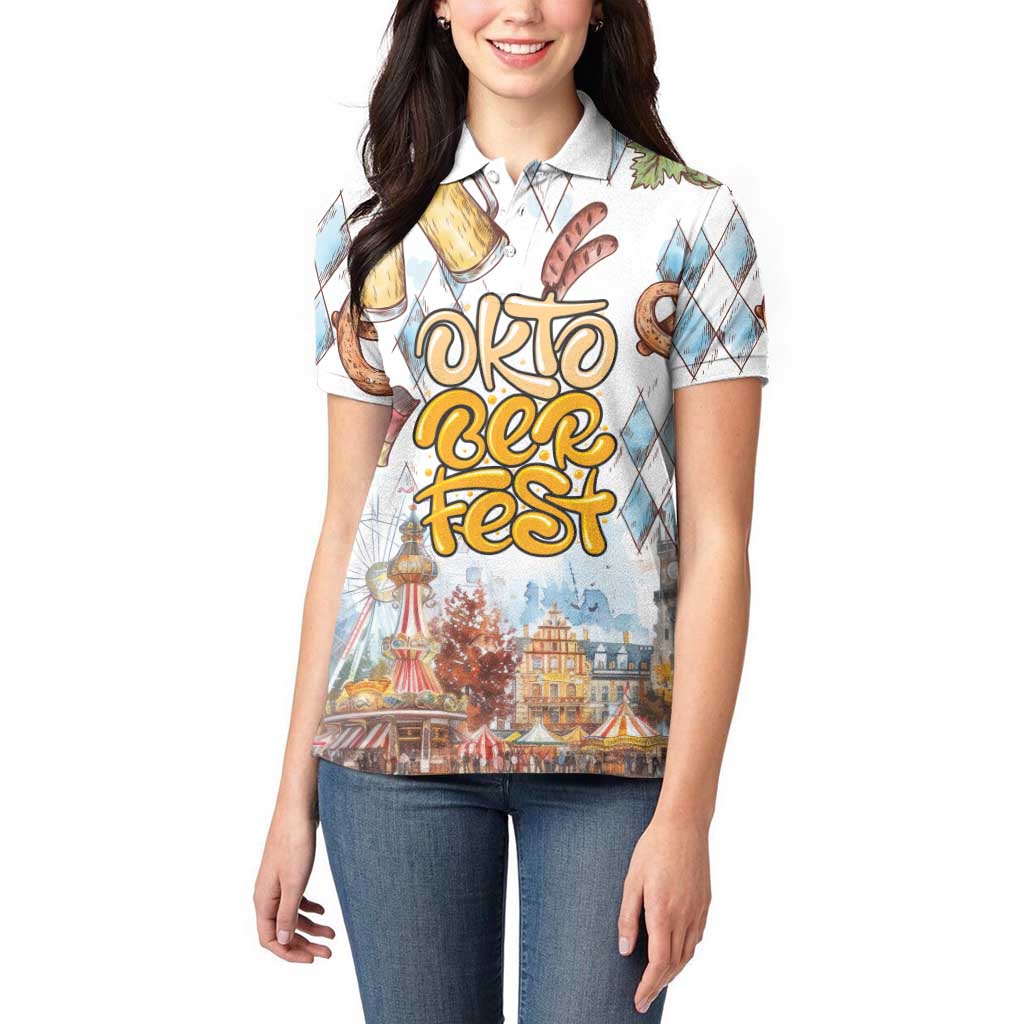 German Oktoberfest Beer Women Polo Shirt Heritage Beer Riesenrad Joy - Wonder Print Shop