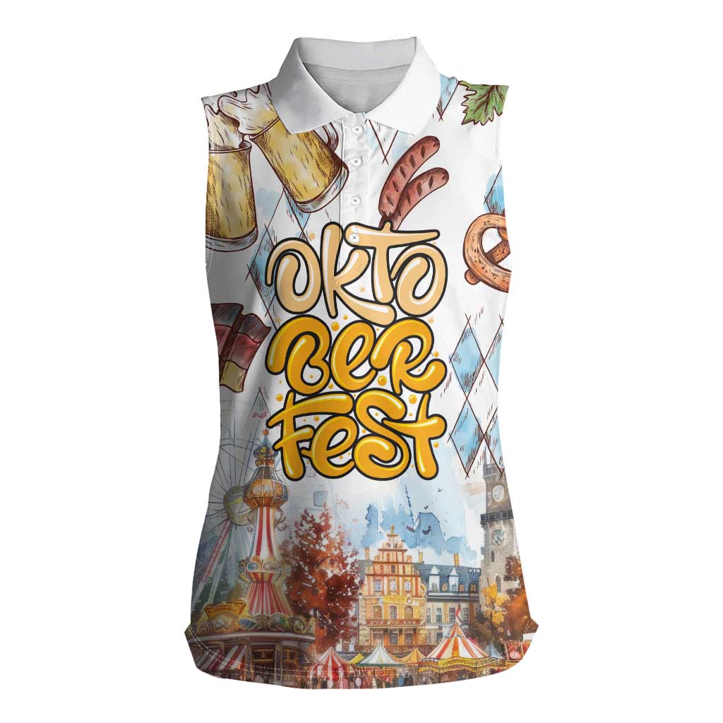 German Oktoberfest Beer Women Sleeveless Polo Shirt Heritage Beer Riesenrad Joy - Wonder Print Shop