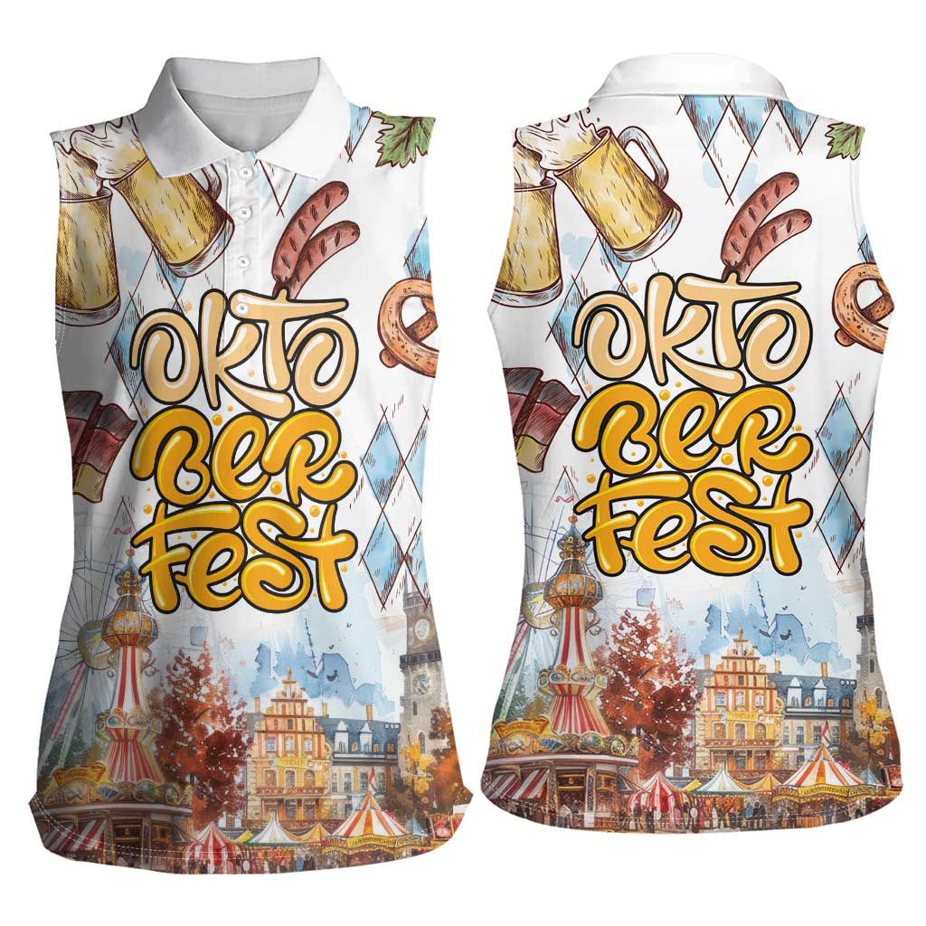 German Oktoberfest Beer Women Sleeveless Polo Shirt Heritage Beer Riesenrad Joy - Wonder Print Shop