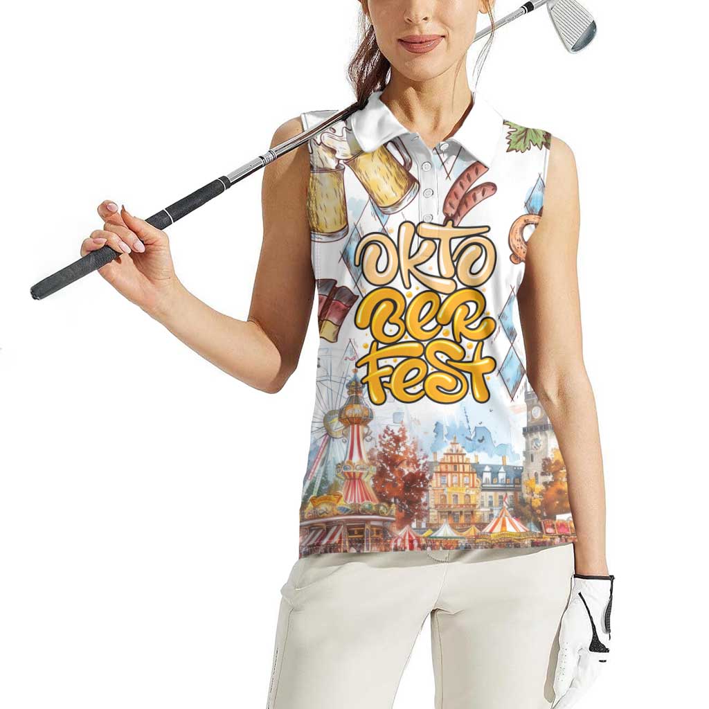 German Oktoberfest Beer Women Sleeveless Polo Shirt Heritage Beer Riesenrad Joy - Wonder Print Shop