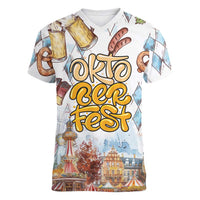 German Oktoberfest Beer Women V-Neck T-Shirt Heritage Beer Riesenrad Joy - Wonder Print Shop
