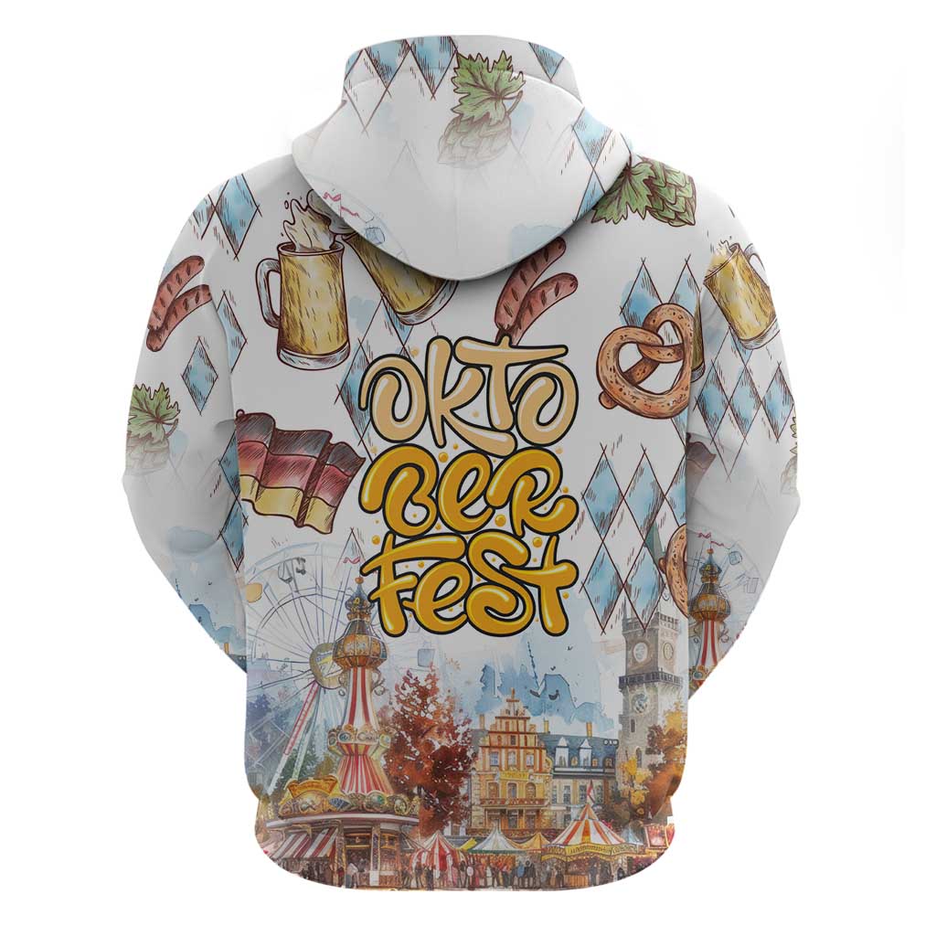 German Oktoberfest Beer Zip Hoodie Heritage Beer Riesenrad Joy - Wonder Print Shop