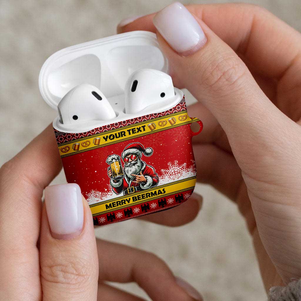 Personalized Germany Christmas AirPods Case Santa Claus Merry Beermas - Wonder Print Shop