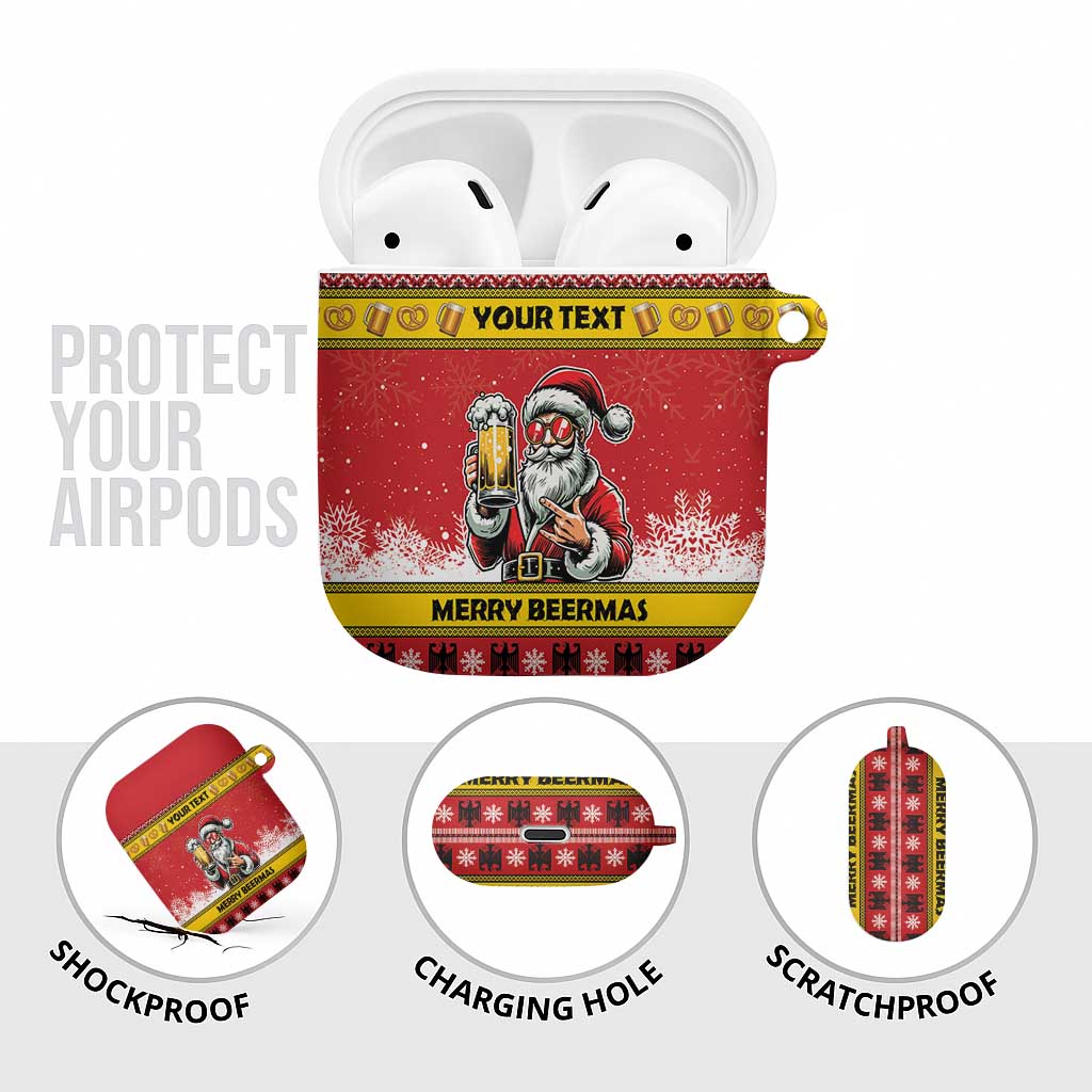Personalized Germany Christmas AirPods Case Santa Claus Merry Beermas - Wonder Print Shop