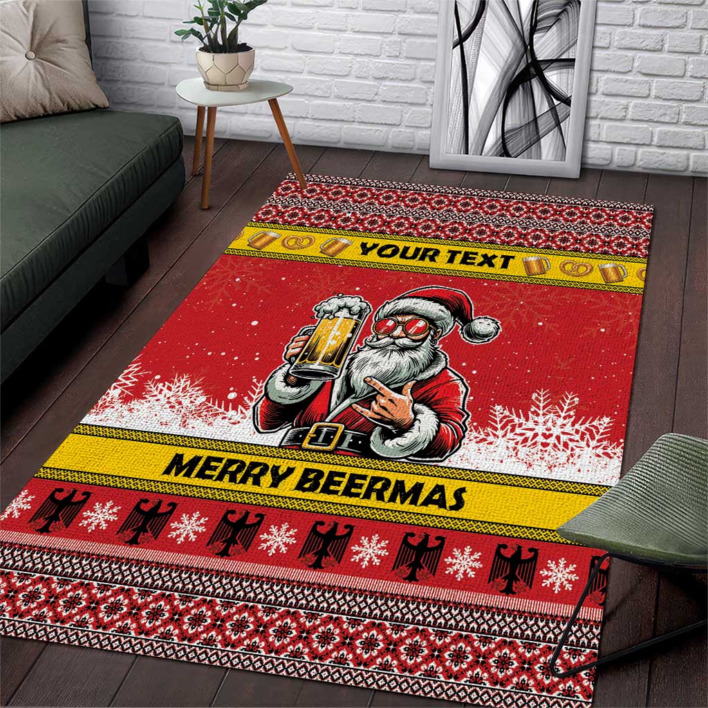 Personalized Germany Christmas Area Rug Santa Claus Merry Beermas - Wonder Print Shop