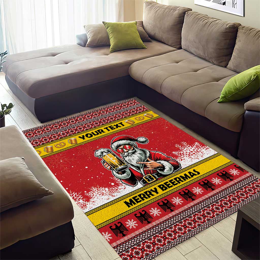 Personalized Germany Christmas Area Rug Santa Claus Merry Beermas - Wonder Print Shop