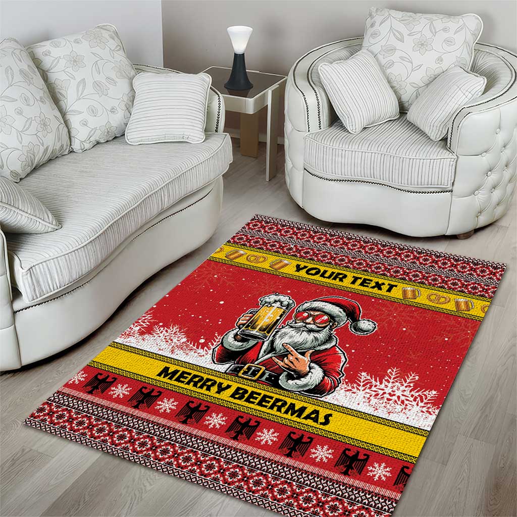 Personalized Germany Christmas Area Rug Santa Claus Merry Beermas - Wonder Print Shop