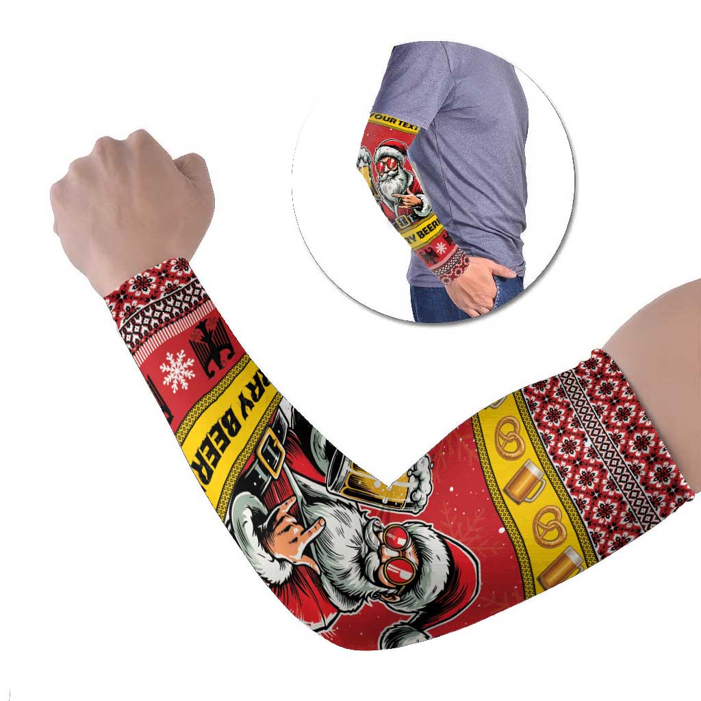 Personalized Germany Christmas Arm Sleeves Santa Claus Merry Beermas - Wonder Print Shop