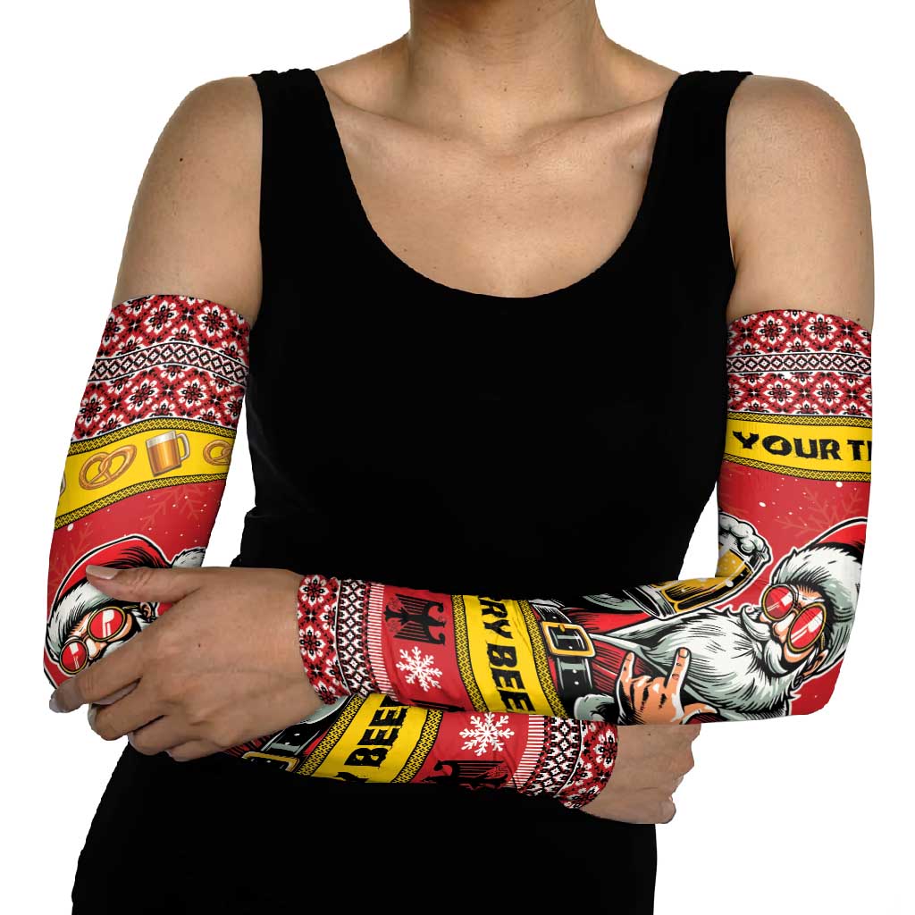 Personalized Germany Christmas Arm Sleeves Santa Claus Merry Beermas - Wonder Print Shop