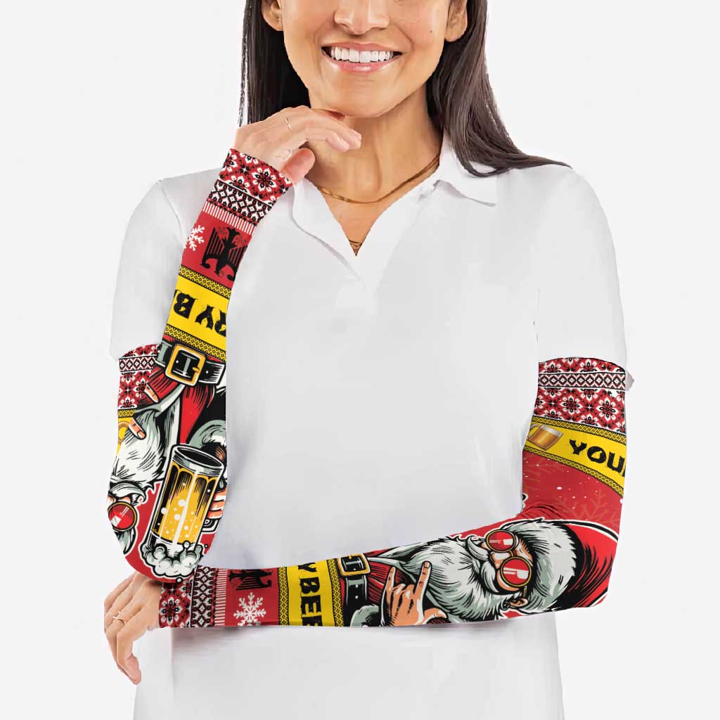 Personalized Germany Christmas Arm Sleeves Santa Claus Merry Beermas - Wonder Print Shop