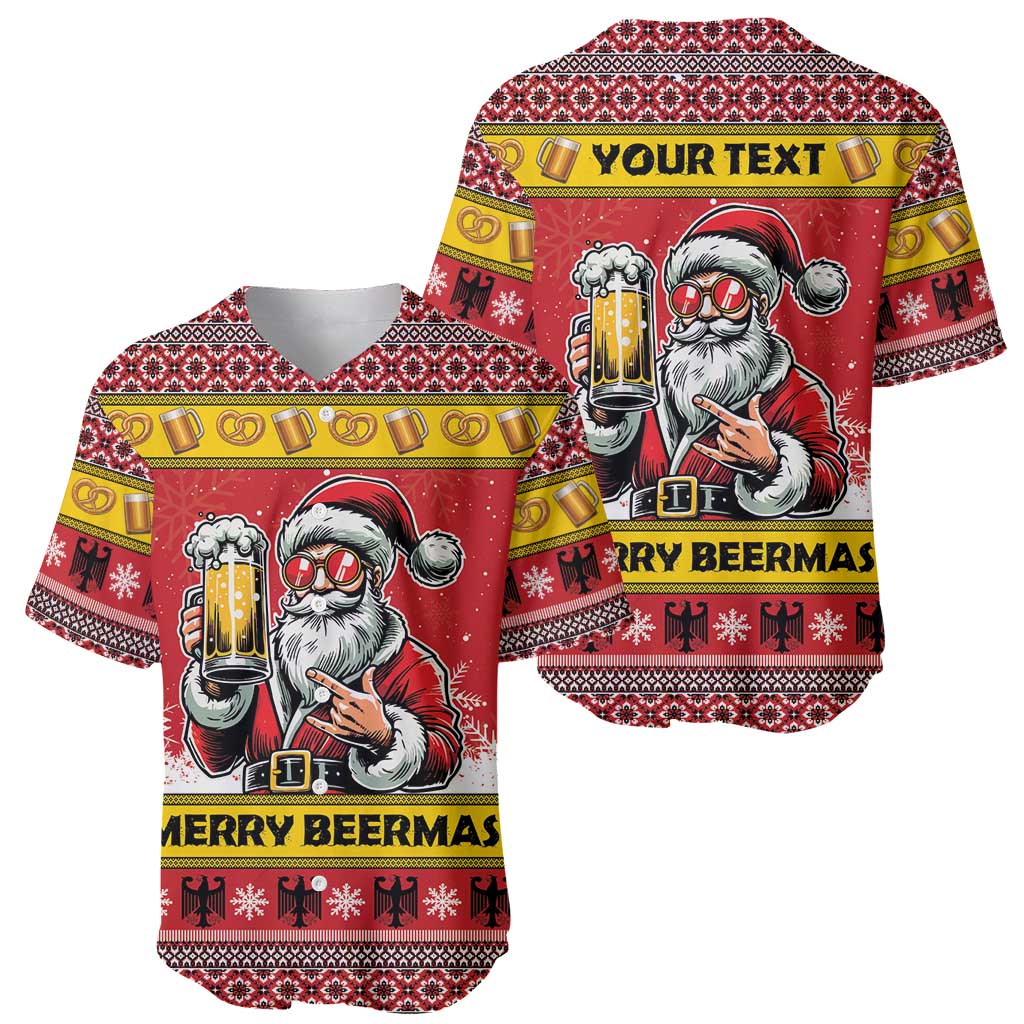 Personalized Germany Christmas Baseball Jersey Santa Claus Merry Beermas - Wonder Print Shop