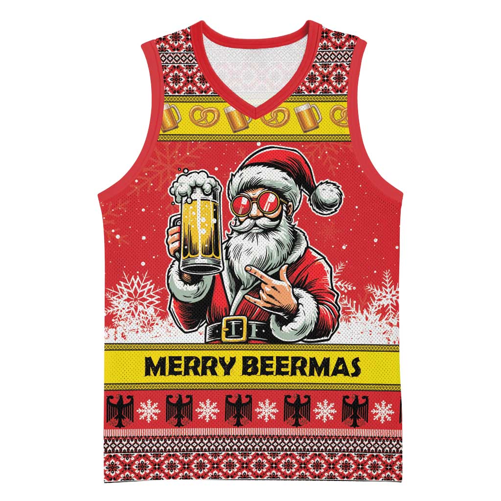 Personalized Germany Christmas Basketball Jersey Santa Claus Merry Beermas - Wonder Print Shop