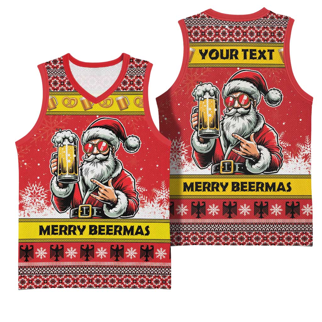 Personalized Germany Christmas Basketball Jersey Santa Claus Merry Beermas - Wonder Print Shop