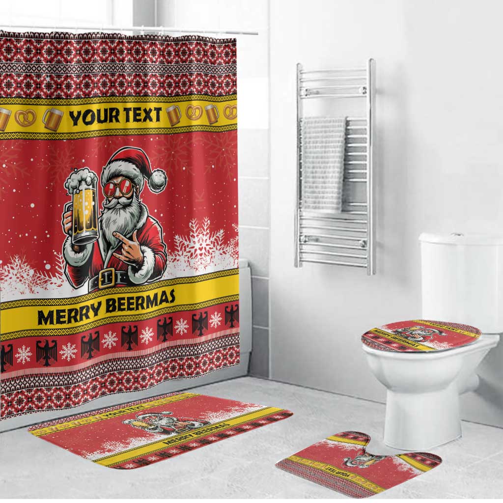 Personalized Germany Christmas Bathroom Set Santa Claus Merry Beermas - Wonder Print Shop