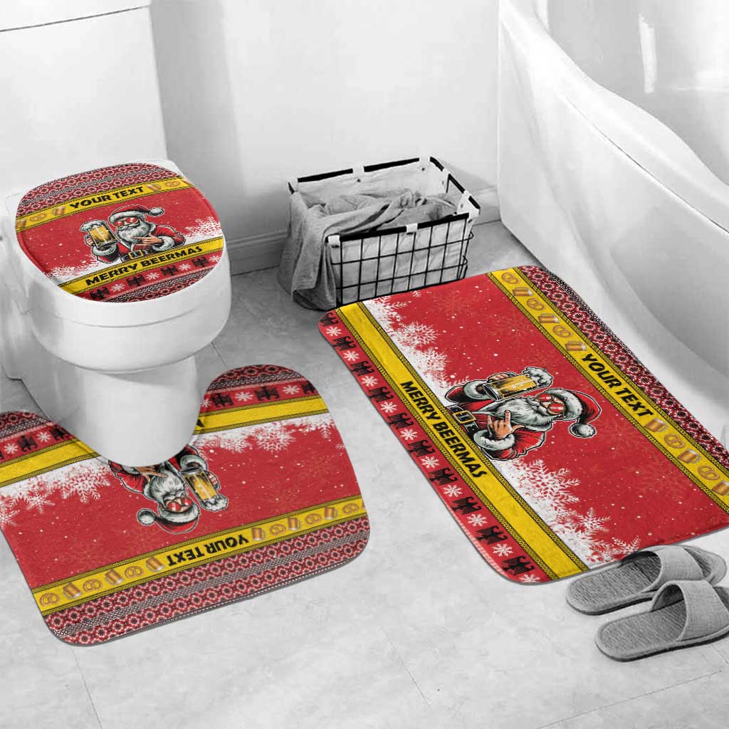 Personalized Germany Christmas Bathroom Set Santa Claus Merry Beermas - Wonder Print Shop