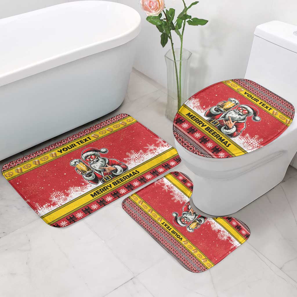 Personalized Germany Christmas Bathroom Set Santa Claus Merry Beermas - Wonder Print Shop