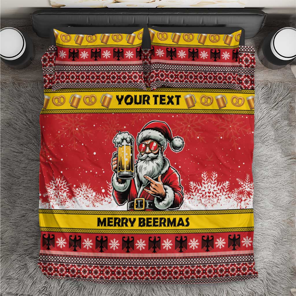 Personalized Germany Christmas Bedding Set Santa Claus Merry Beermas - Wonder Print Shop