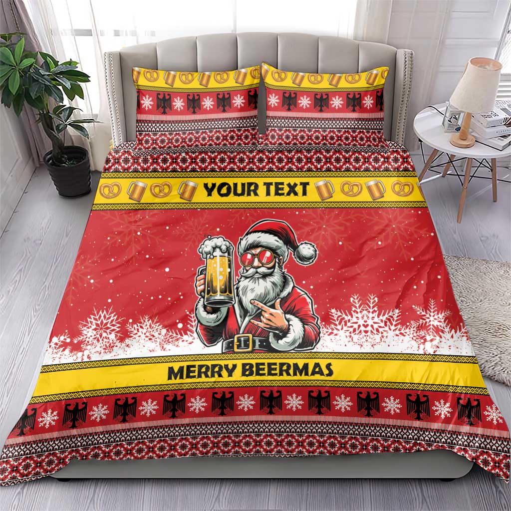 Personalized Germany Christmas Bedding Set Santa Claus Merry Beermas - Wonder Print Shop
