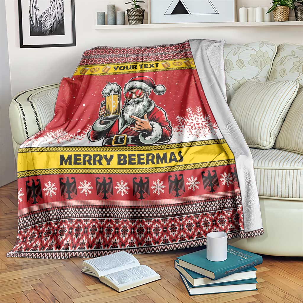 Personalized Germany Christmas Blanket Santa Claus Merry Beermas - Wonder Print Shop