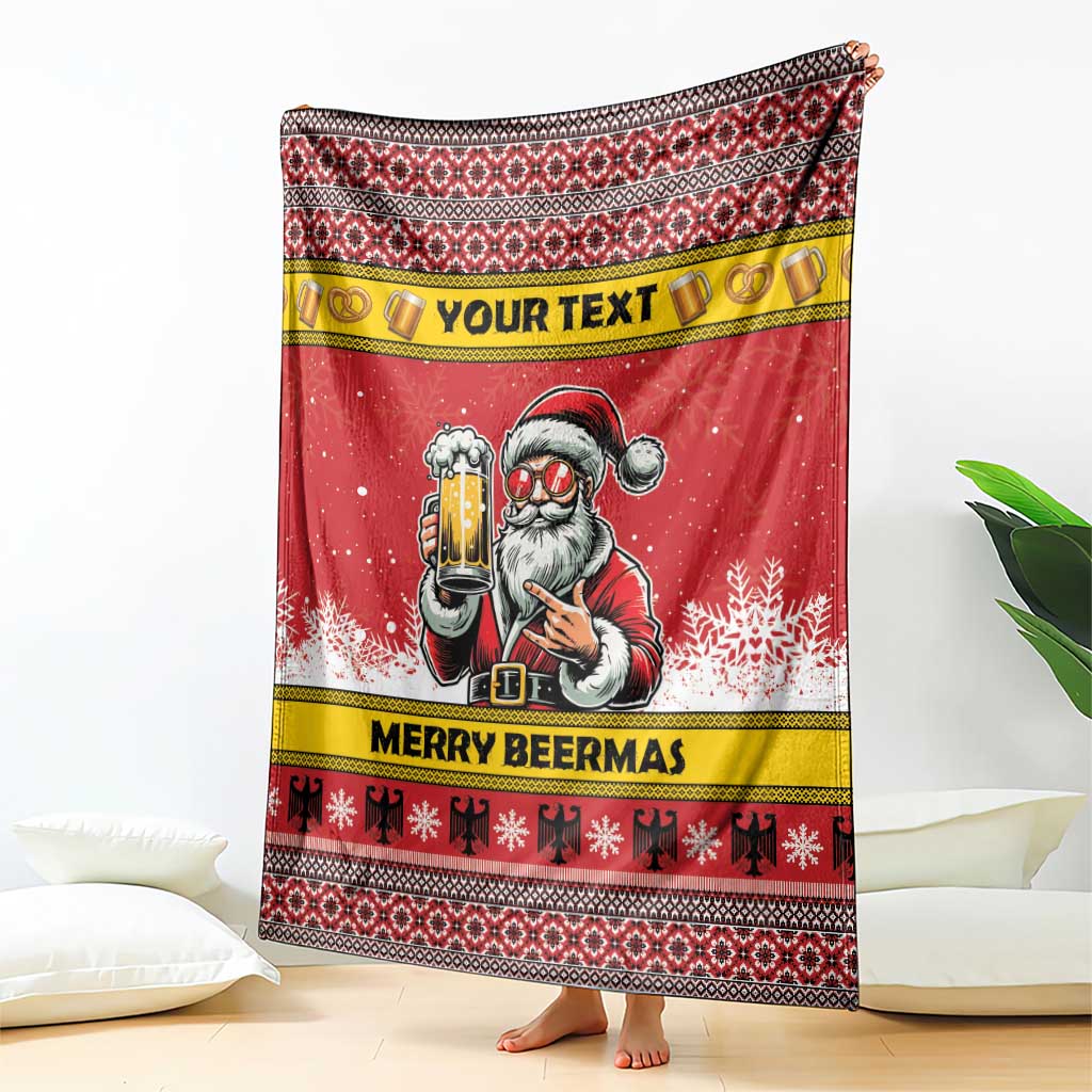 Personalized Germany Christmas Blanket Santa Claus Merry Beermas - Wonder Print Shop