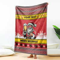 Personalized Germany Christmas Blanket Santa Claus Merry Beermas - Wonder Print Shop