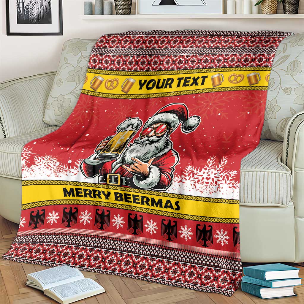 Personalized Germany Christmas Blanket Santa Claus Merry Beermas - Wonder Print Shop