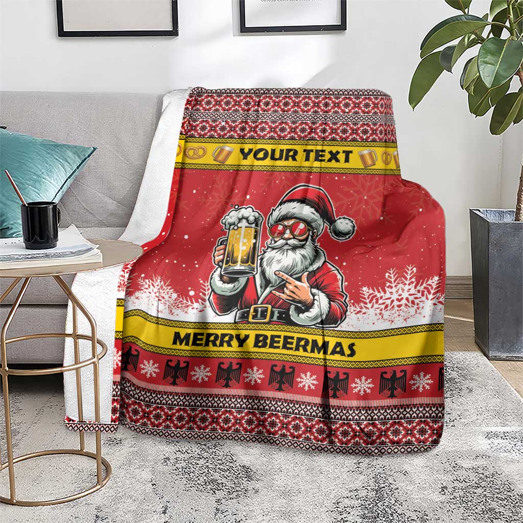 Personalized Germany Christmas Blanket Santa Claus Merry Beermas - Wonder Print Shop