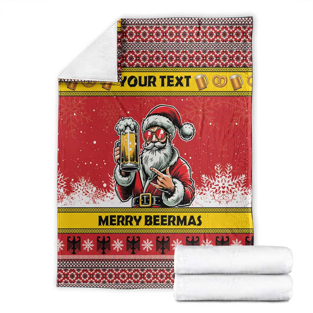Personalized Germany Christmas Blanket Santa Claus Merry Beermas - Wonder Print Shop