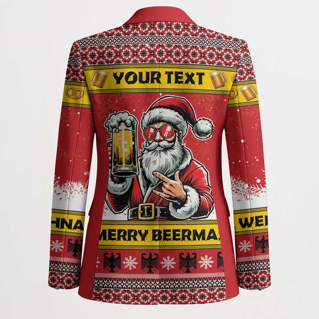 Personalized Germany Christmas Blazer Santa Claus Merry Beermas - Wonder Print Shop