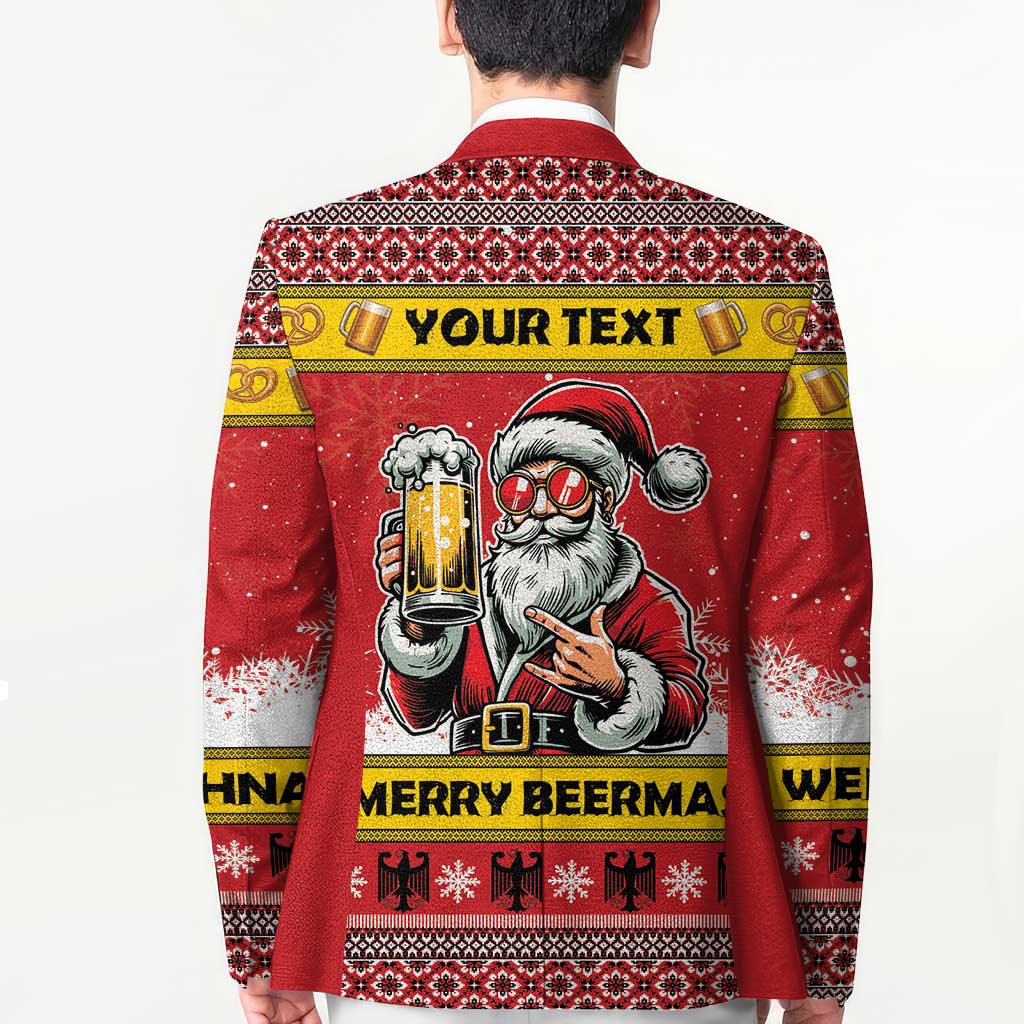 Personalized Germany Christmas Blazer Santa Claus Merry Beermas - Wonder Print Shop