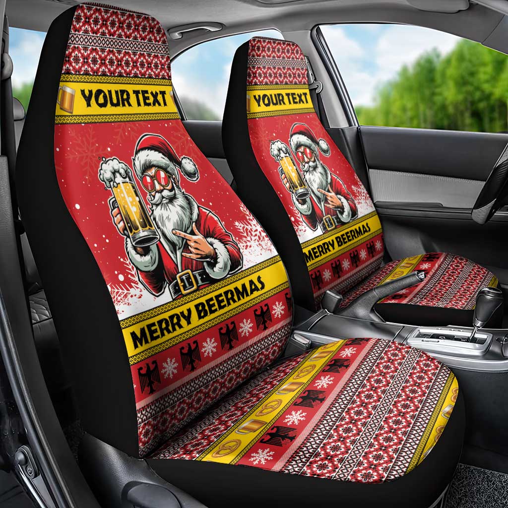 Personalized Germany Christmas Car Seat Cover Santa Claus Merry Beermas - Wonder Print Shop