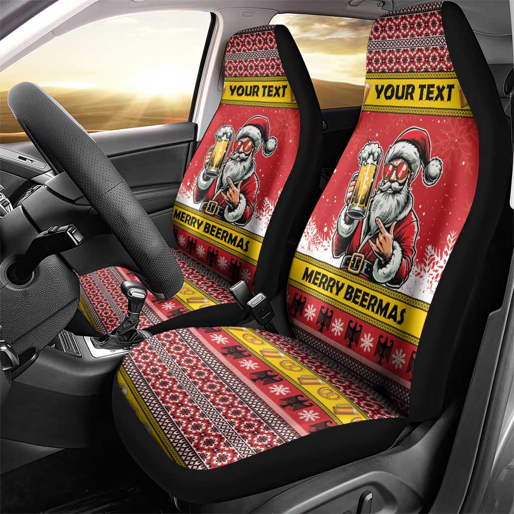 Personalized Germany Christmas Car Seat Cover Santa Claus Merry Beermas - Wonder Print Shop