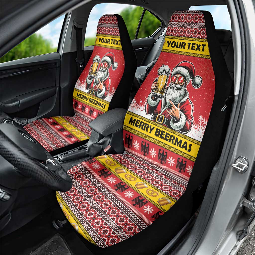 Personalized Germany Christmas Car Seat Cover Santa Claus Merry Beermas - Wonder Print Shop