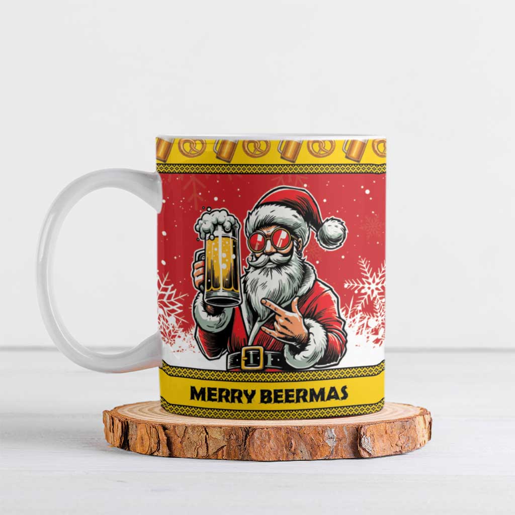 Personalized Germany Christmas Ceramic Mug Santa Claus Merry Beermas - Wonder Print Shop