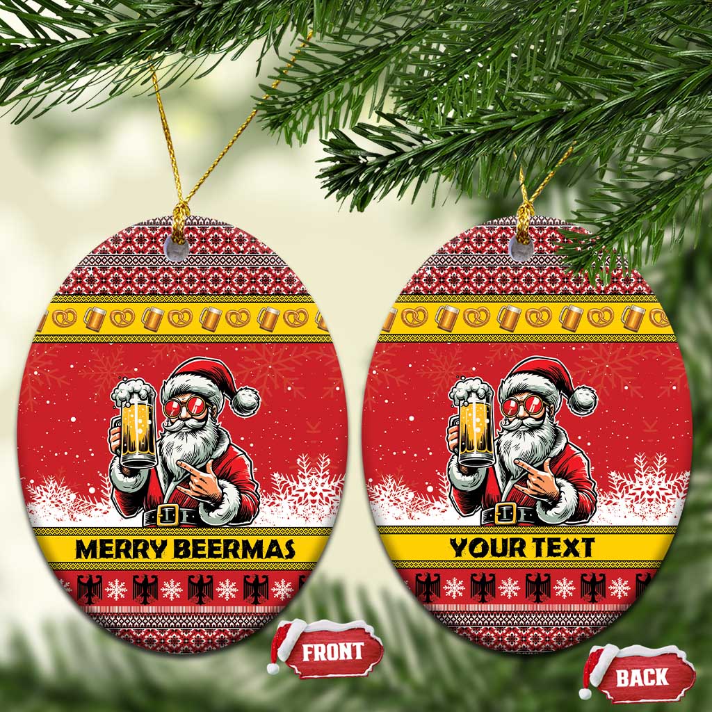 Personalized Germany Christmas Ceramic Ornament Santa Claus Merry Beermas - Wonder Print Shop