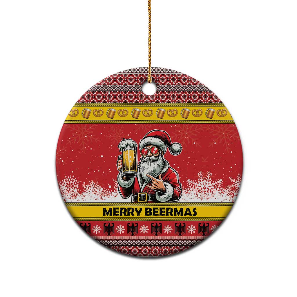 Personalized Germany Christmas Ceramic Ornament Santa Claus Merry Beermas - Wonder Print Shop