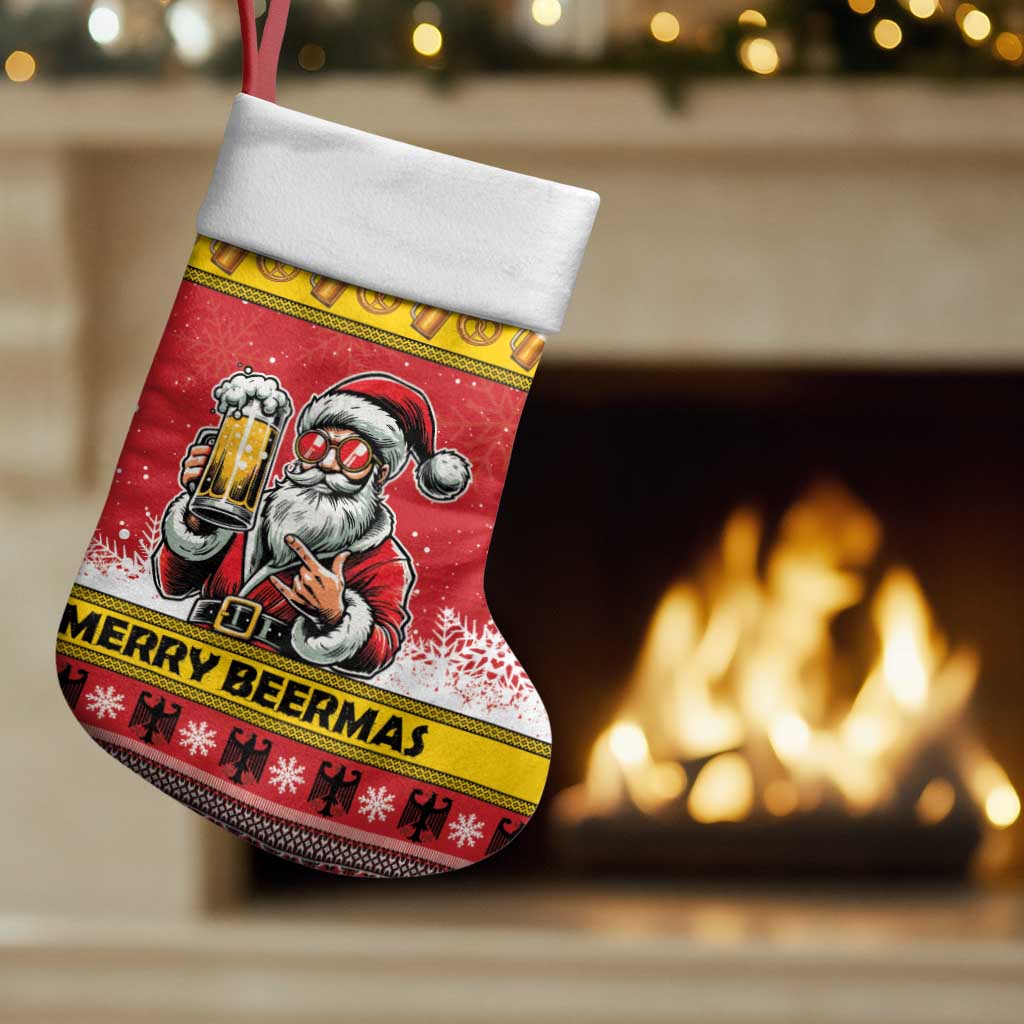 Personalized Germany Christmas Stocking Santa Claus Merry Beermas - Wonder Print Shop