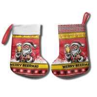Personalized Germany Christmas Stocking Santa Claus Merry Beermas - Wonder Print Shop
