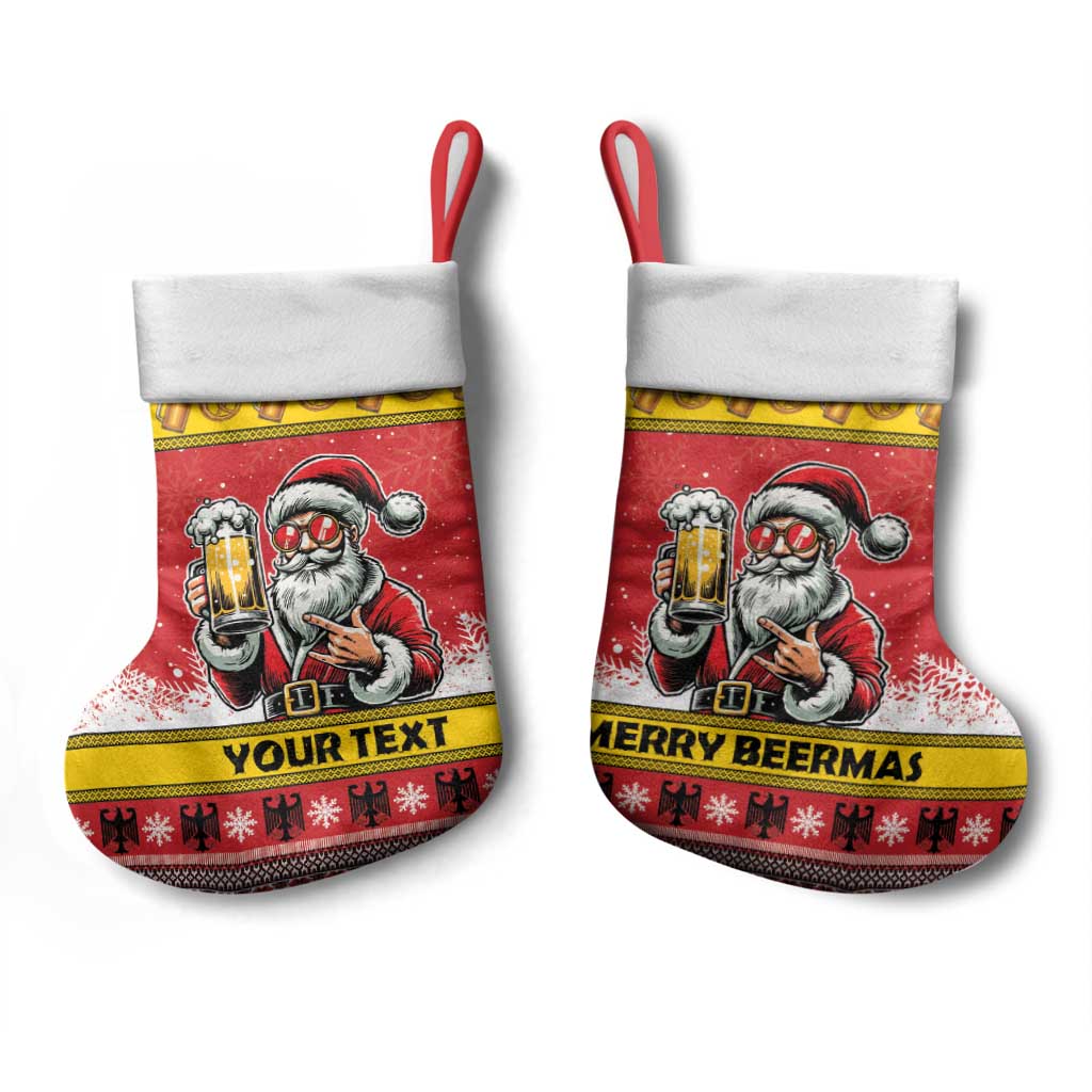 Personalized Germany Christmas Stocking Santa Claus Merry Beermas - Wonder Print Shop