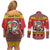 Personalized Germany Christmas Couples Matching Off Shoulder Short Dress and Long Sleeve Button Shirt Santa Claus Merry Beermas - Wonder Print Shop