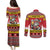 Personalized Germany Christmas Couples Matching Puletasi and Long Sleeve Button Shirt Santa Claus Merry Beermas - Wonder Print Shop