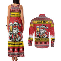 Personalized Germany Christmas Couples Matching Tank Maxi Dress and Long Sleeve Button Shirt Santa Claus Merry Beermas - Wonder Print Shop