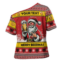 Personalized Germany Christmas Cross Shoulder Shirt Santa Claus Merry Beermas - Wonder Print Shop