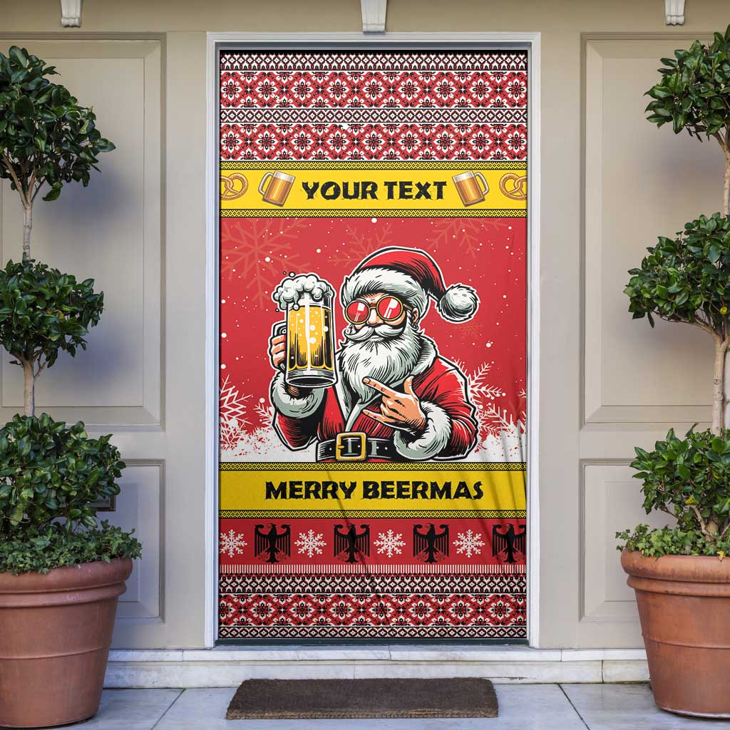 Personalized Germany Christmas Door Cover Santa Claus Merry Beermas - Wonder Print Shop