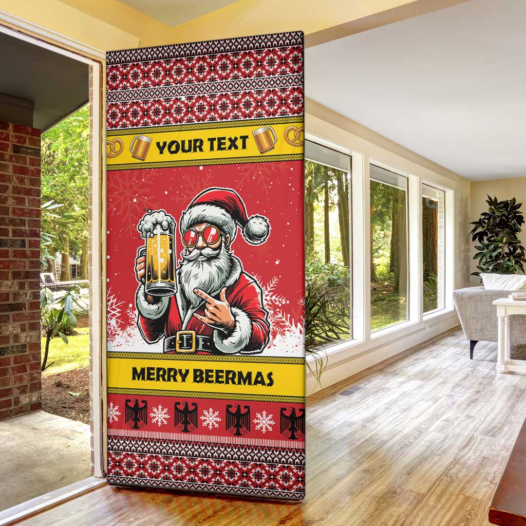 Personalized Germany Christmas Door Cover Santa Claus Merry Beermas - Wonder Print Shop